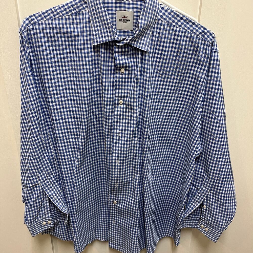 Ben Sherman Dress Casal Button Down Shirt 18-1/2 34/35